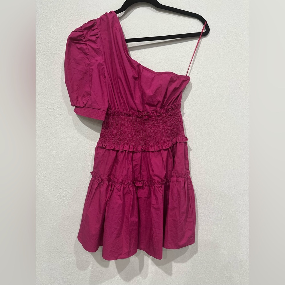 Pink One-Shoulder Dress
